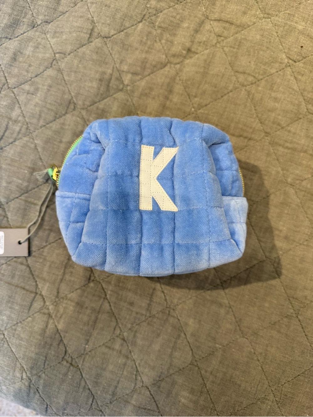 Quilted Pouch with 'K' Initial